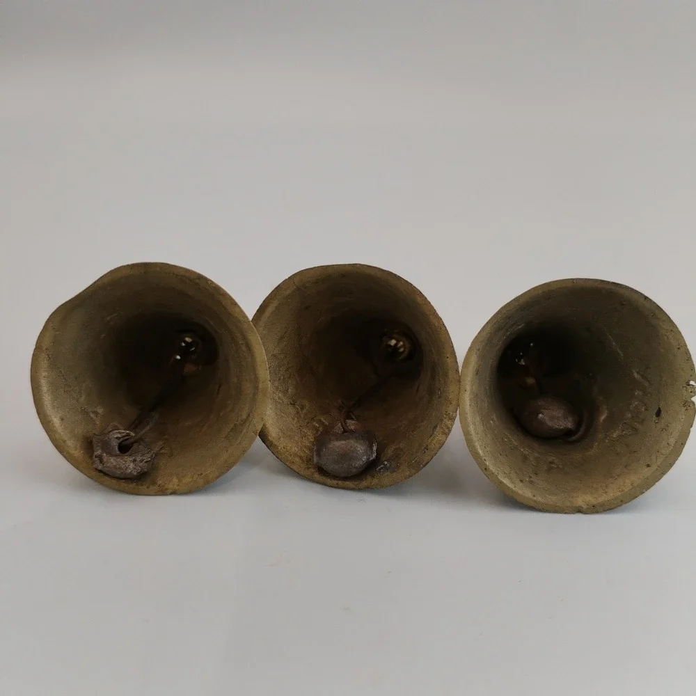 Vintage Brass Bells Lot of 5 India Bell Cone & Domed Clapper Boho Decor